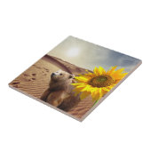 Keramik Tile Rustikaler Bär Sonnenblumen Natur Fliese (Seite)