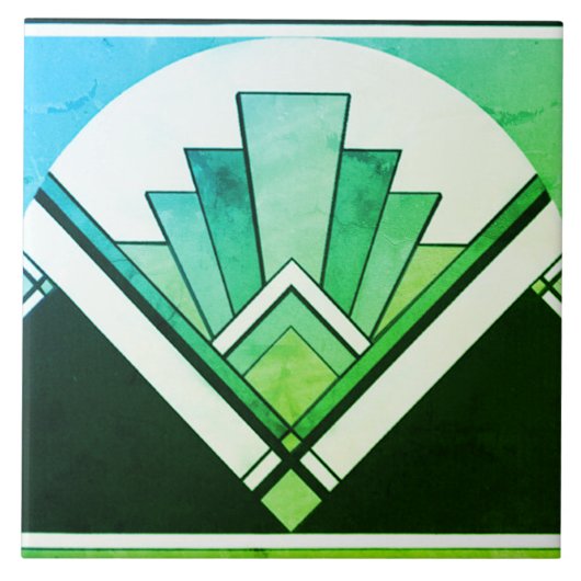 Keramik Tile - Sangria Art Deco Ventilator Design  Fliese (Vorderseite)