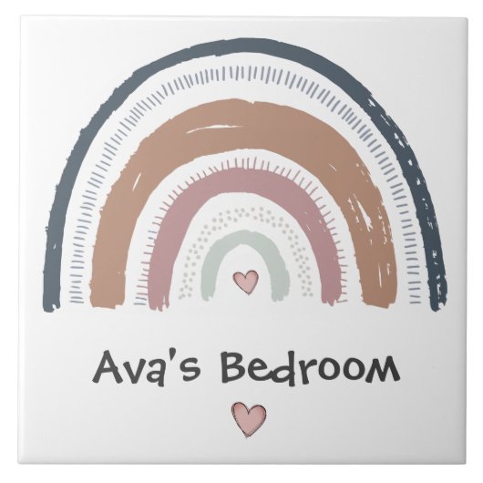 Keramik Tile - Schlafzimmertür - Regenbogendesign Fliese (Vorderseite)