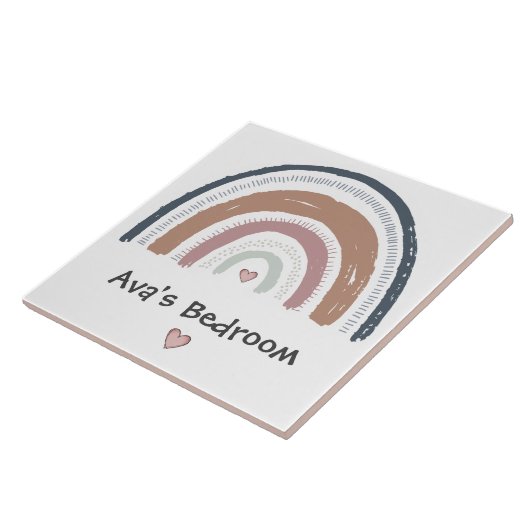 Keramik Tile - Schlafzimmertür - Regenbogendesign Fliese (Seite)