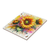 Keramik Tile - Schöne Sonnenblumen, Kunst Fliese (Seite)