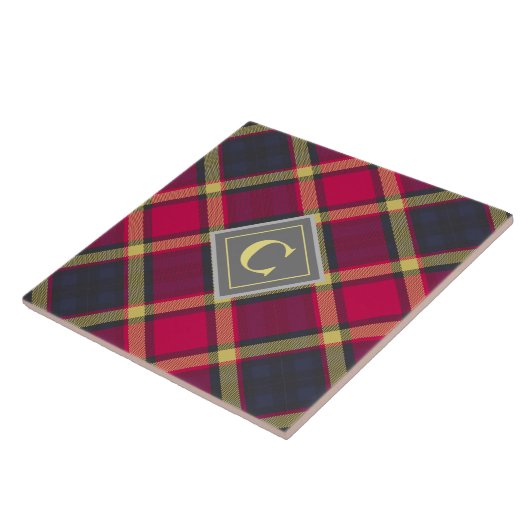 Keramik Tile - Schottische Tartan Initial Fliese (Seite)