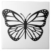 Keramik Tile - Schwarz-Weiß-Schmetterling Fliese (Vorderseite)