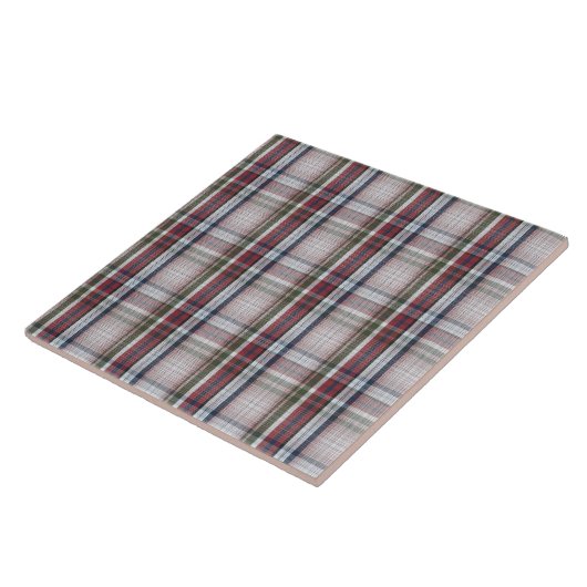 Keramik Tile - Scottish Tartan Red Blue Green Fliese (Seite)