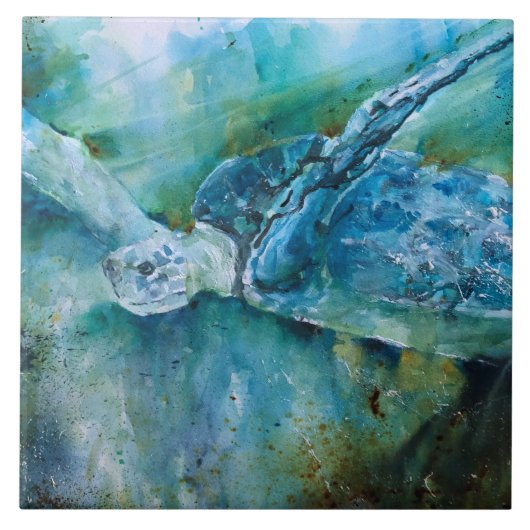 Keramik Tile Sea Turtle Fliese (Vorderseite)