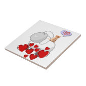 Keramik Tile Sheep Kitten Red Hearts Fliese (Seite)