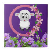 Keramik Tile Sheep Lila Fliese (Vorderseite)