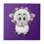 Keramik Tile Sheep Lila Fliese (Vorderseite)