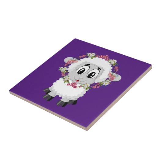 Keramik Tile Sheep Lila Fliese (Seite)