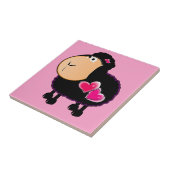 Keramik Tile Sheep Pink Hearts Fliese (Seite)