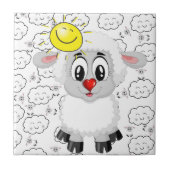 Keramik Tile Sheep Sun Wolken Fliese (Vorderseite)