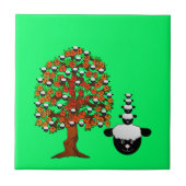 Keramik Tile Sheep Tree Green Fliese (Vorderseite)