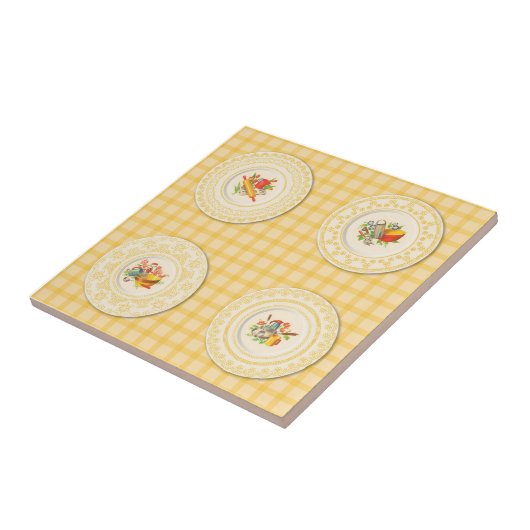 Keramik Tile, Small-KITCHEN TELLER GELB Fliese (Seite)