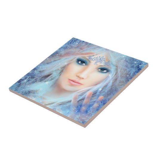 Keramik Tile Snow Königin. Winter schöne Frau. Fliese (Seite)