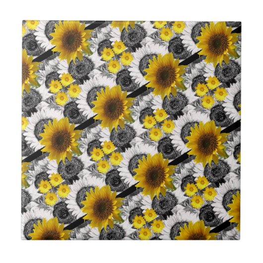 Keramik Tile Sonnenblume Fliese (Vorderseite)