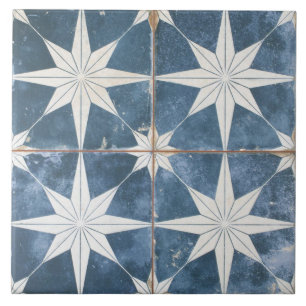 Keramik Tile - Star Burst Blue Fliese