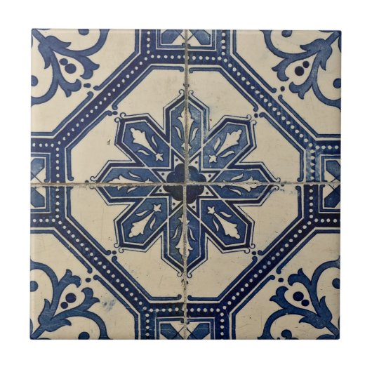 Keramik Tile - Traditionelles Portugiesisches Azul Fliese (Vorderseite)