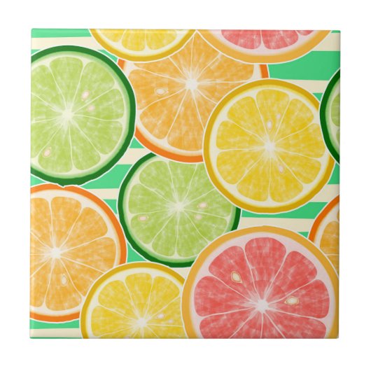 Keramik Tile/Trivet-Citrus Keramik Tile Fliese (Vorderseite)
