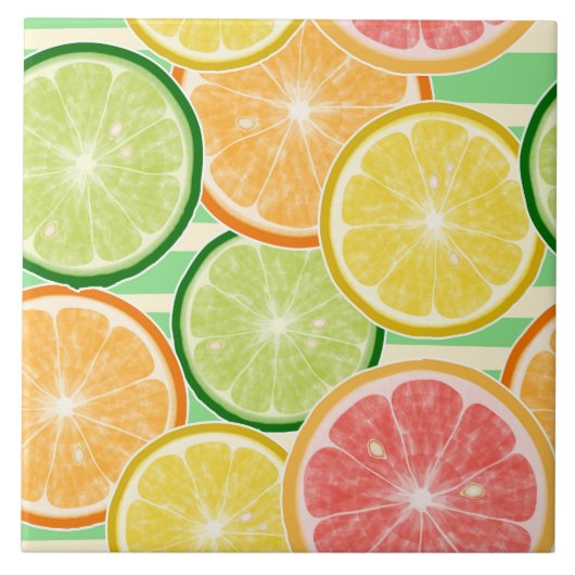 Keramik Tile/Trivet-Citrus Keramik Tile Fliese (Vorderseite)