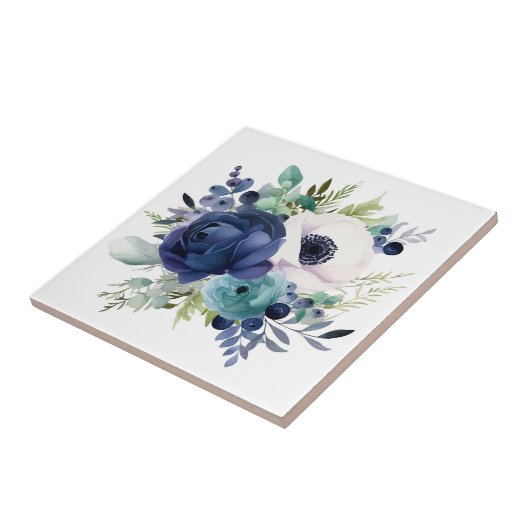 Keramik Tile/Trivet-Floral Fliese (Seite)