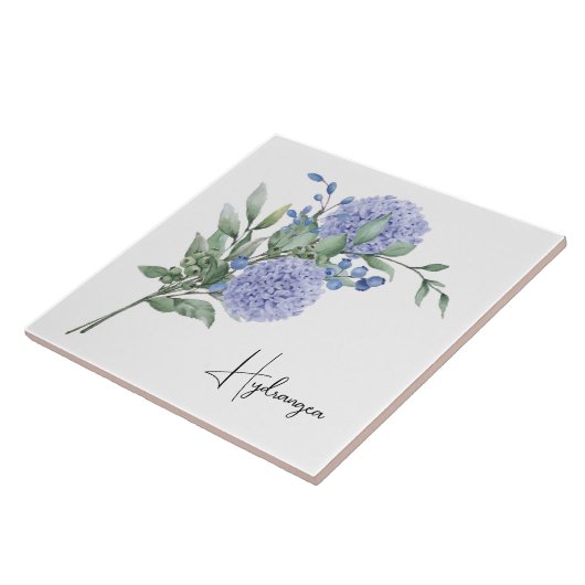 Keramik Tile/Trivet-Floral Hydrangea Fliese (Seite)