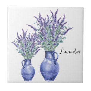 Keramik Tile/Trivet-Floral Lavendel Fliese