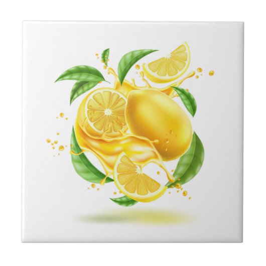 Keramik Tile/Trivet-Lemons Keramik Tile Fliese (Vorderseite)