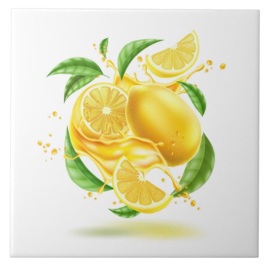 Keramik Tile/Trivet-Lemons Keramik Tile Fliese (Vorderseite)