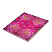 Keramik Tile / Trivet - Pink Cactus Rose Fliese (Seite)