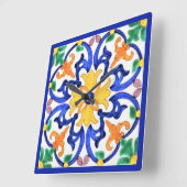 Keramik Tile Trivet Quadratische Wanduhr (Winkel)