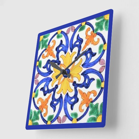 Keramik Tile Trivet Quadratische Wanduhr (Winkel)