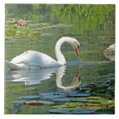 KERAMIK TILE/TRIVET, "SCHWIMMEN AUF LILY POND" FLIESE (Vorderseite)