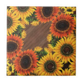 Keramik Tile / Trivet - Sonnenblumen Fliese (Vorderseite)