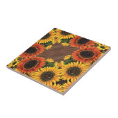 Keramik Tile / Trivet - Sonnenblumen Fliese (Seite)