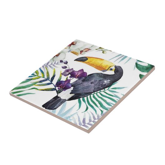 Keramik Tile - Tropenvogel Fliese (Seite)
