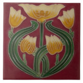 Keramik Tile - Tulips Art Nouveau Tile Fliese (Vorderseite)
