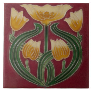 Keramik Tile - Tulips Art Nouveau Tile Fliese