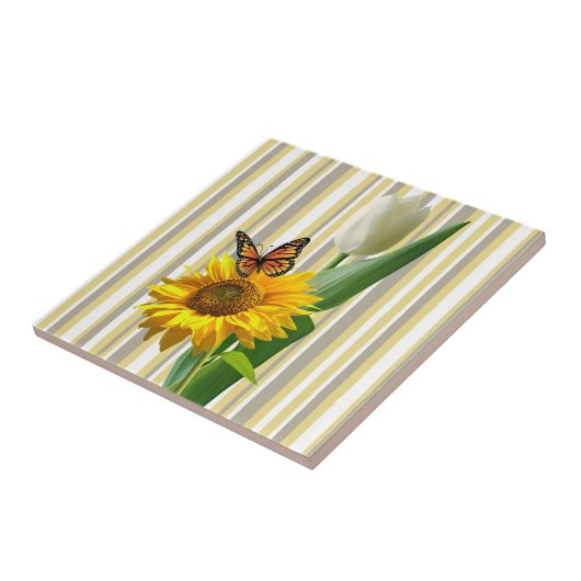 Keramik Tile Tulips Butterfly Sonnenblume Fliese (Seite)