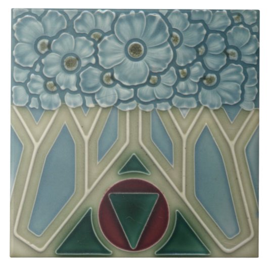 Keramik Tile - Vintage Aussicht Jugendstil-Florenz Fliese (Vorderseite)