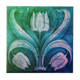 Keramik Tile Vintage Mehrfarbige Jugendstil Fliese