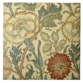 Keramik Tile - Vintager Blumendruck Fliese (Vorderseite)