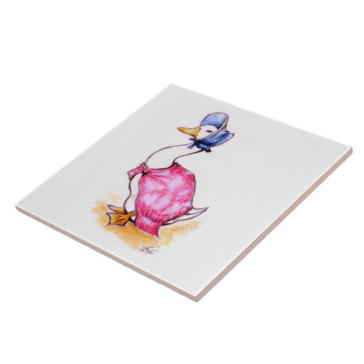 Keramik Tile - Wasserfarben Jemima Puddle-Ente Fliese (Seite)