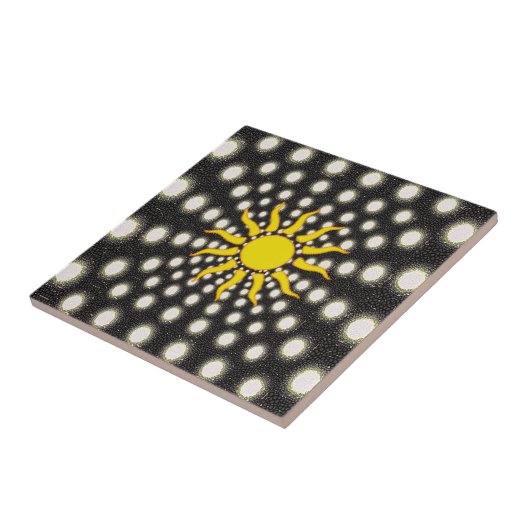Keramik Tile Weiß und Schwarz Circle Sun Fliese (Seite)