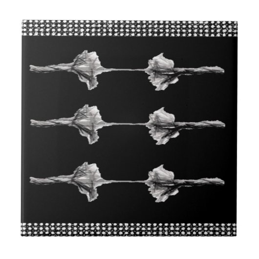 Keramik Tile Weiß und Schwarz Fliese (Vorderseite)