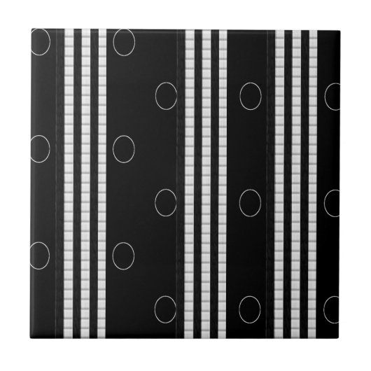 Keramik Tile Weiß und Schwarz Fliese (Vorderseite)