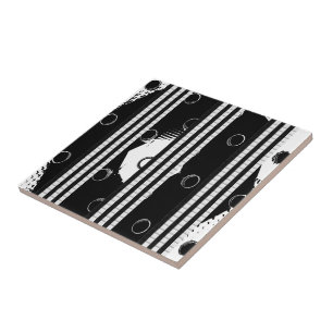 Keramik Tile Weiß und Schwarz Fliese