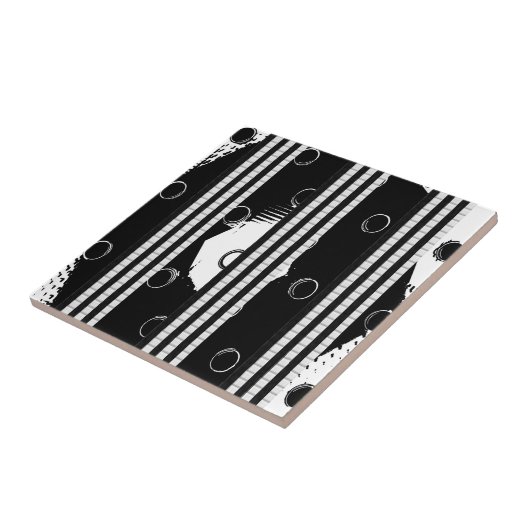 Keramik Tile Weiß und Schwarz Fliese (Seite)