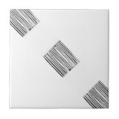 Keramik Tile Weiß und Schwarz Kariert Fliese (Vorderseite)