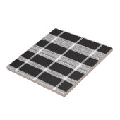 Keramik Tile Weiß und Schwarz Kariert Fliese (Seite)