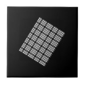Keramik Tile Weiß und Schwarz Kariert Fliese (Vorderseite)